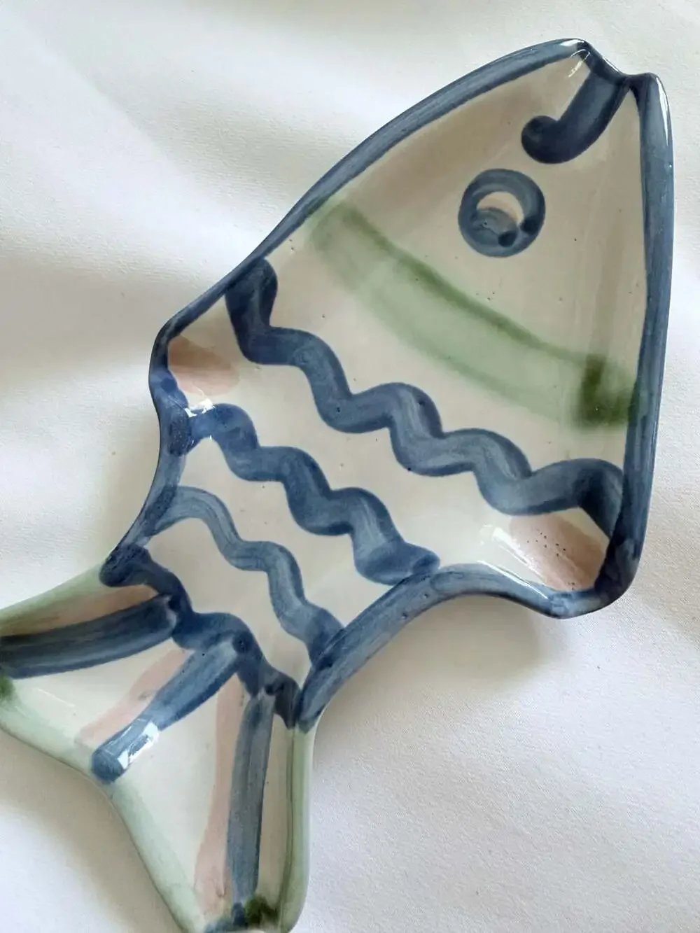 M.A. Hadley Hand Painted Ceramic Fish Spoon Rest or Trinket Dish